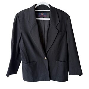 Al Jean Elegant Black Women's Blazer Size M L Office Work Preppy Business